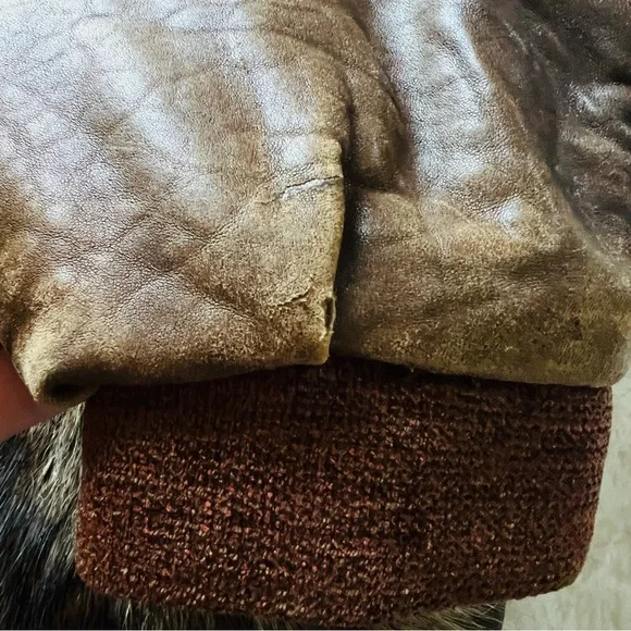 Rare Authentic Vintage Raccoon Fur Leather Bomber Made in the USA - Picture 11 of 15